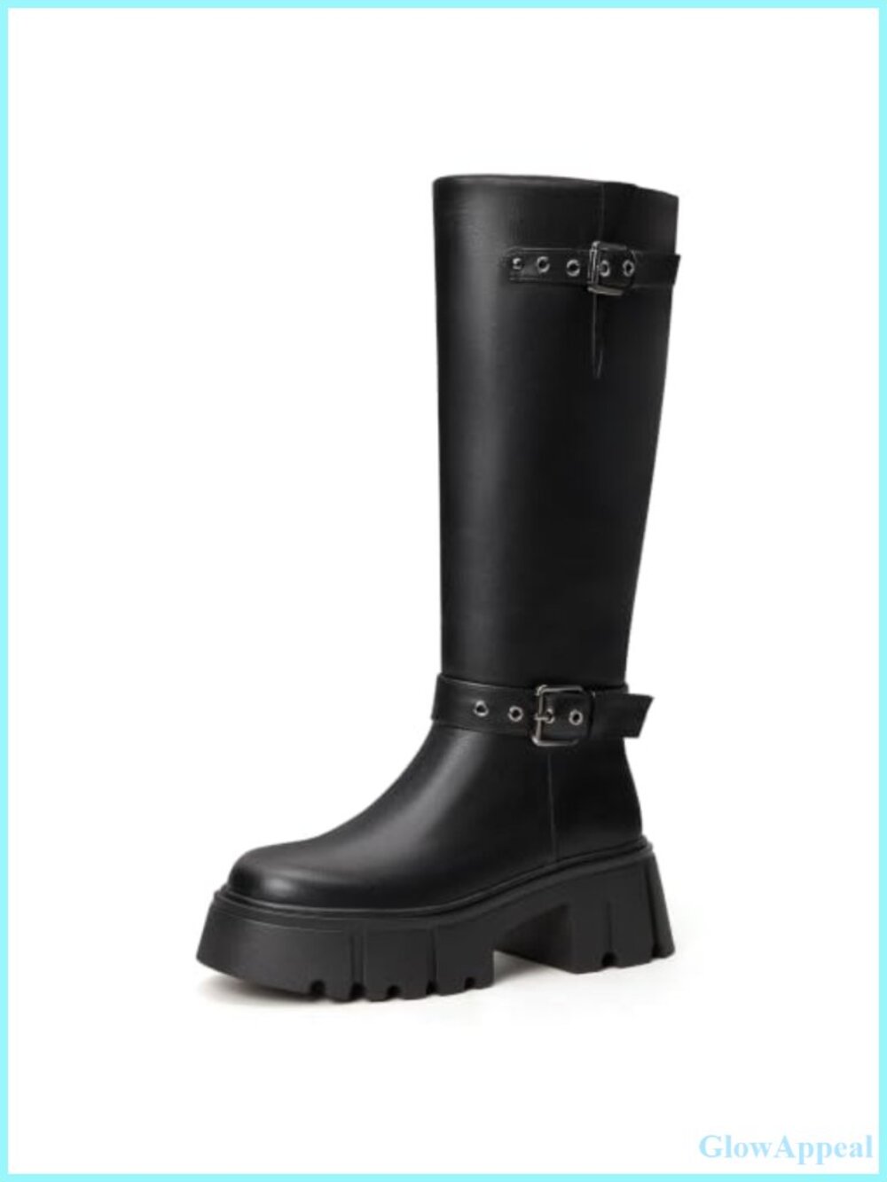 Women's Chunky Platform Knee High Boots Side Zip Tall Fashion